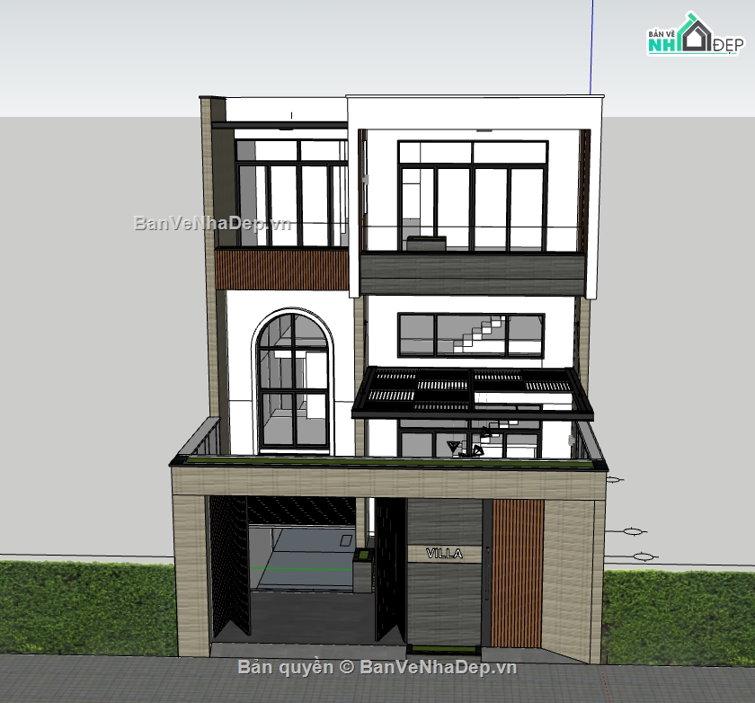 nhà 3 tầng file su,model sketchup nhà phố 3 tầng,Model 3d  nhà phố 3 tầng,3d nhà phố 3 tầng