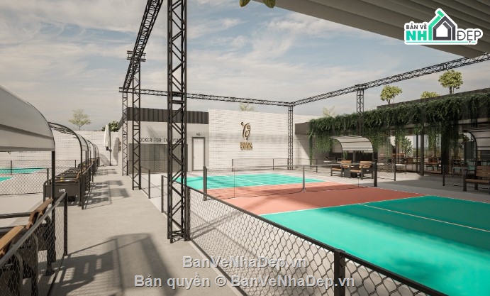 phòng 3d đẹp,PICKLEBALL Garden,sân pickleball
