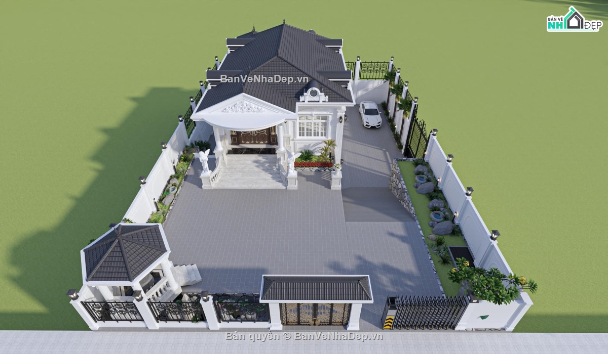 Model 3d sketchup biệt thự,File su biệt thự 2 tầng 11x19m,model su biệt thự 2 tầng,file sketchup biệt thự 2 tầng,mẫu biệt thự 2 tầng sketchup,thiết kế biệt thự 2 tầng sketchup