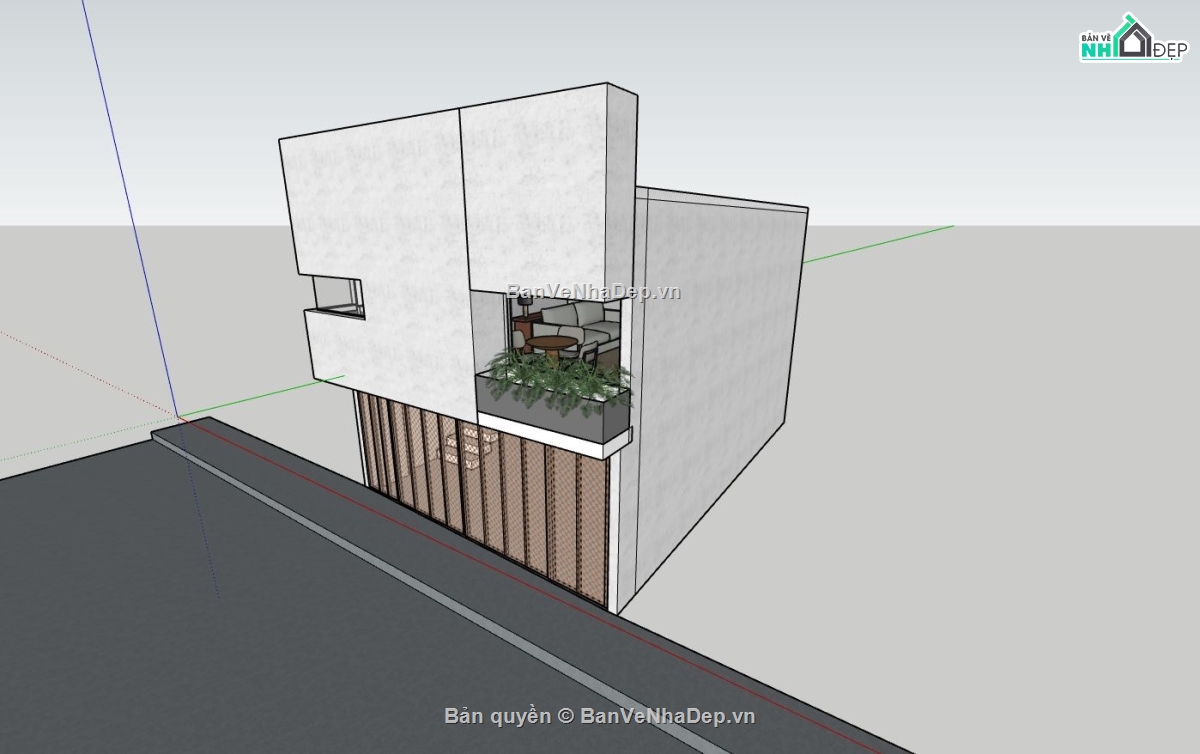 nhà phố 2 tầng,model su nhà phố 2 tầng,phối cảnh nhà phố 2 tầng,thiết kế nhà phố 2 tầng