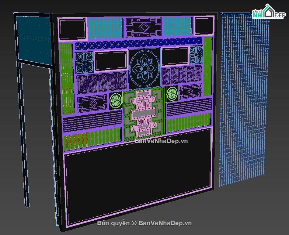 File 3dmax vách ngăn,model vách ngăn,3dmax vách ngăn,3dmax rèm,File 3dmax vách indochine + rèm