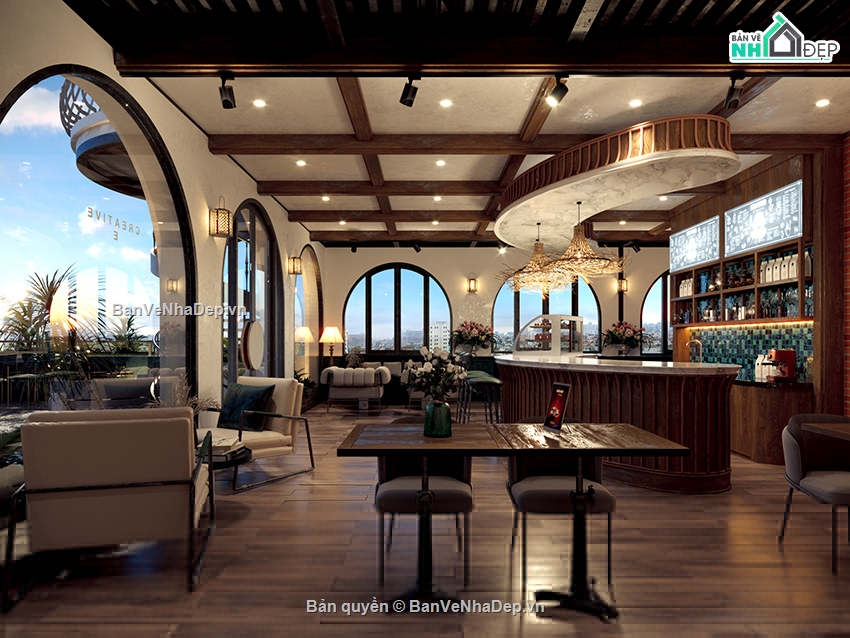 thiết kế nội thất coffee,3Dsmax quán cafe,quán cafe 3dsmax,quán cafe