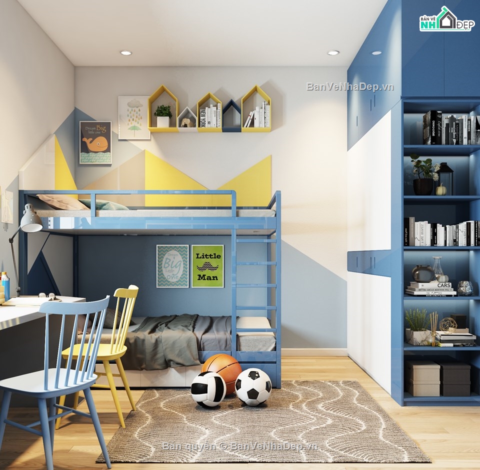 Model phòng ngủ 3dsmax,3dsmax phòng ngủ bé trai,3dmax nội thất phòng ngủ,mẫu phòng ngủ 3dsmax