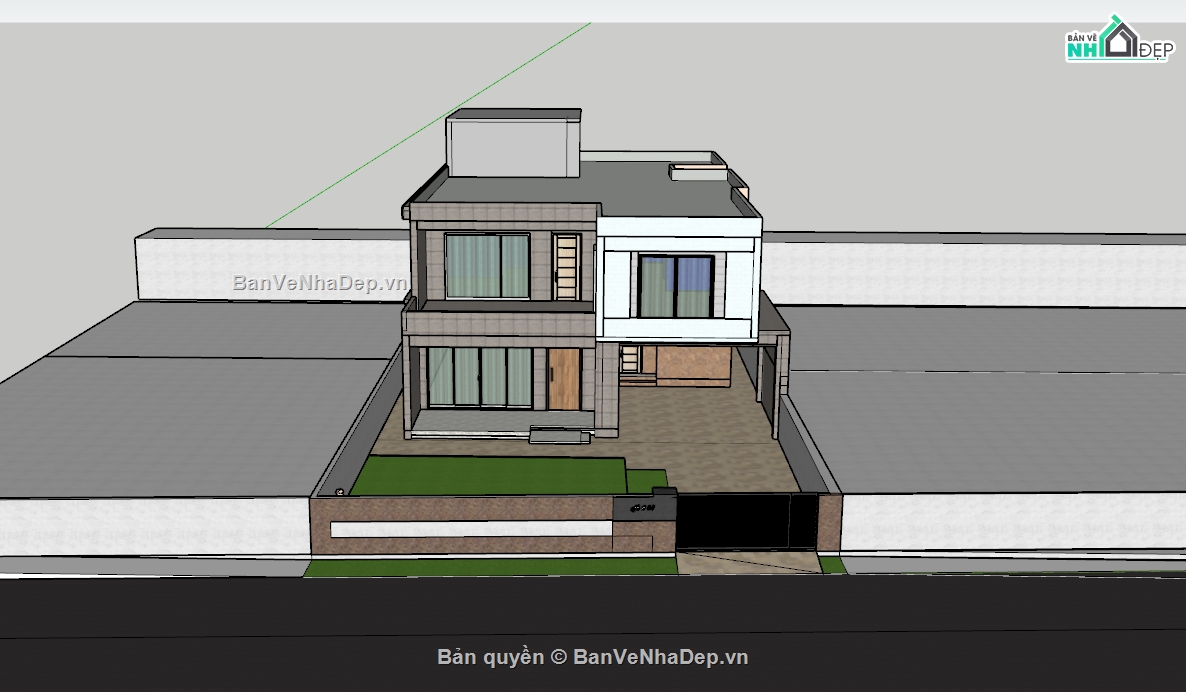 biệt thự,biệt thự 2 tầng,model biệt thự