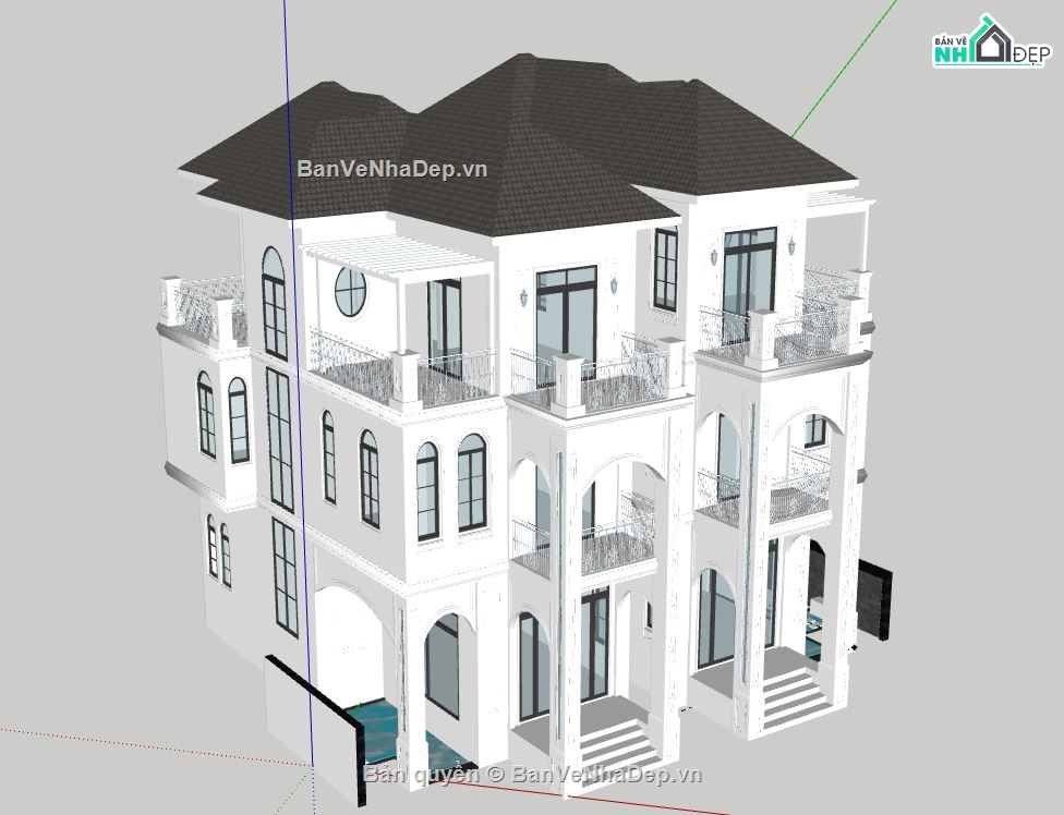 biệt thự,model biệt thự song lập,biệt thự song lập