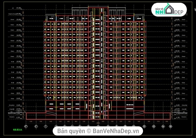 chung cư 17 tầng,toà nhà 17 tầng,bản vẽ chung cư 17 tầng,thiết kế chung cư cao tầng,chung cư 17 tầng 21x60m,cad chung cư 17 tầng