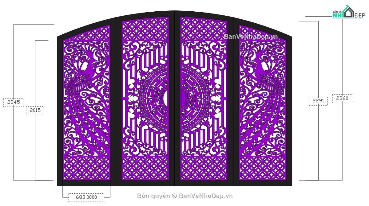 file cnc cổng chim công,mẫu cnc cổng chim công,cắt cnc cổng chim công
