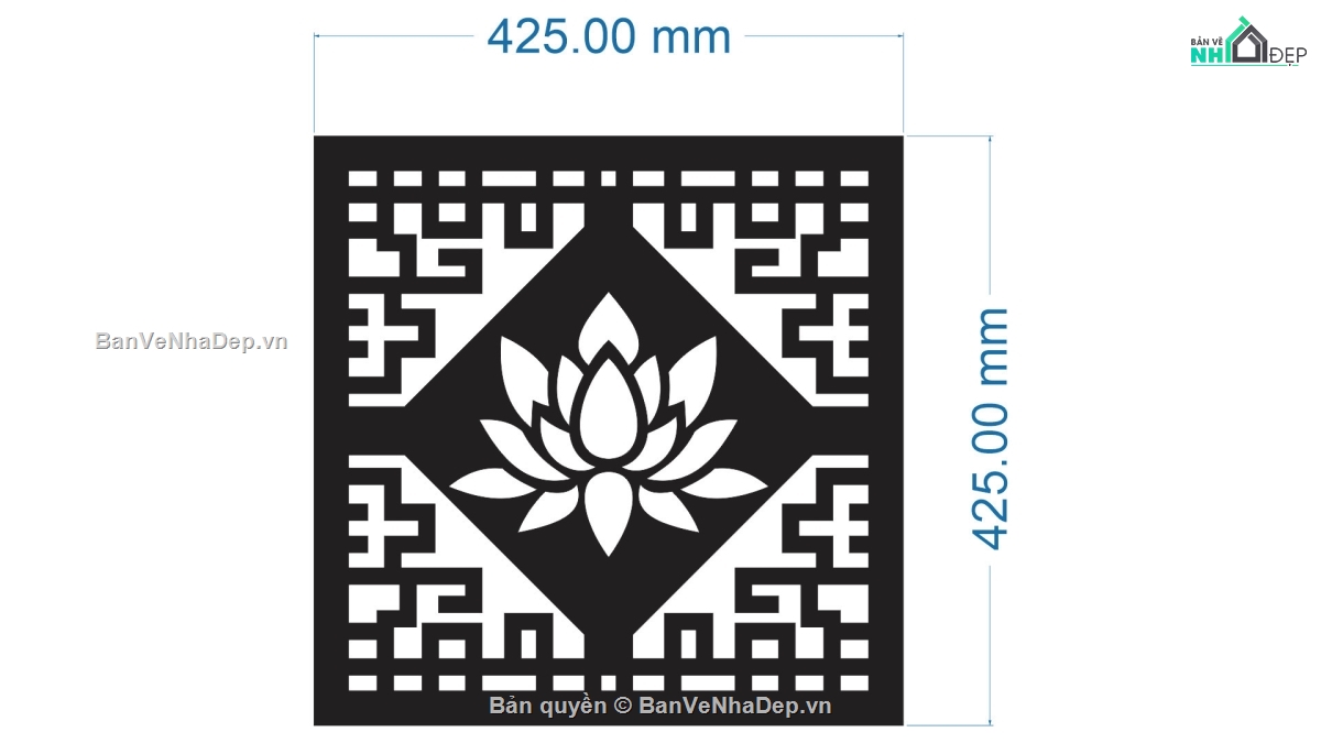 hoa sen vuông,mẫu cnc hoa sen,file cnc hoa sen