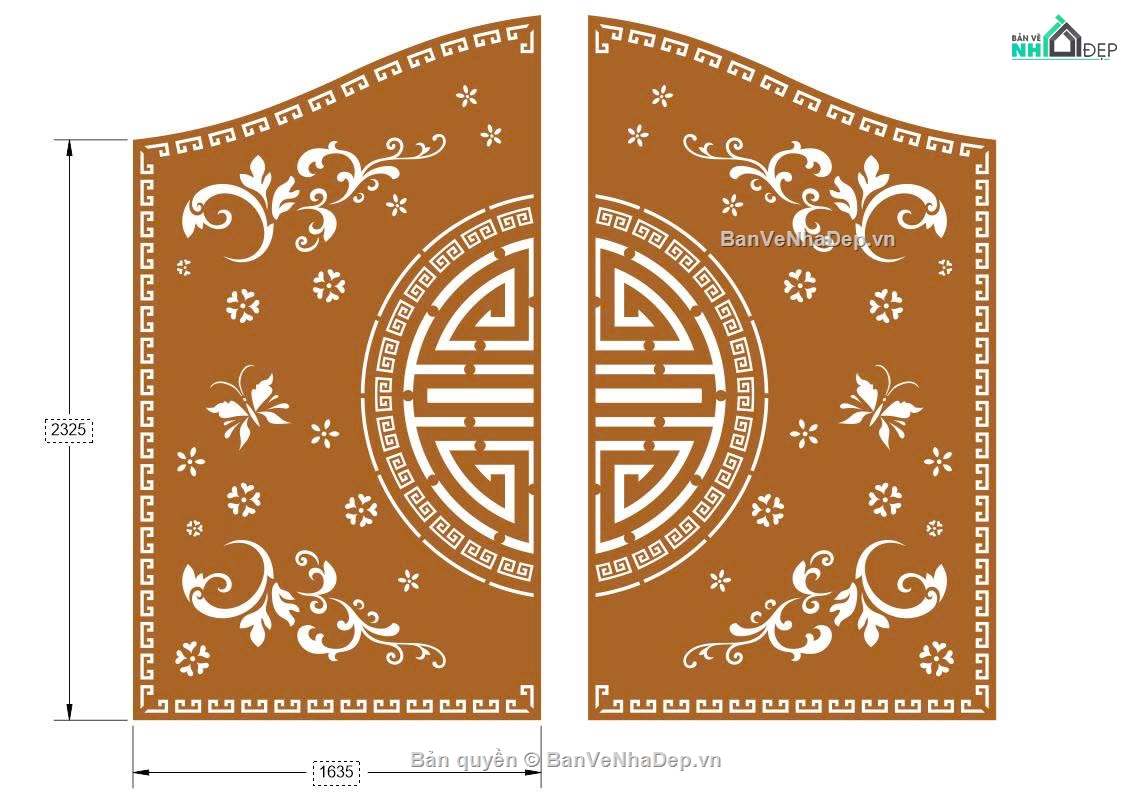 cnc 2 cánh,file cnc cổng 2 cánh,dxf cổng 2 cánh cnc