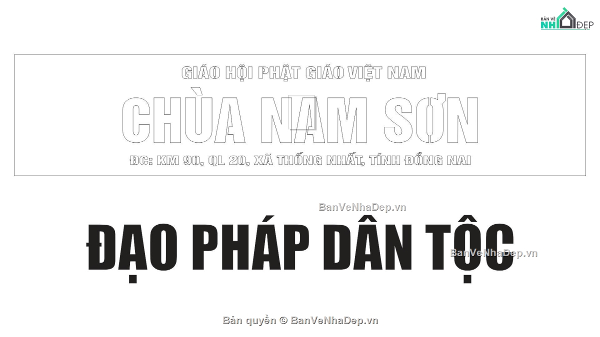 cắt chữ cnc,chữ đạo pháp dân tộc,chữ 2d