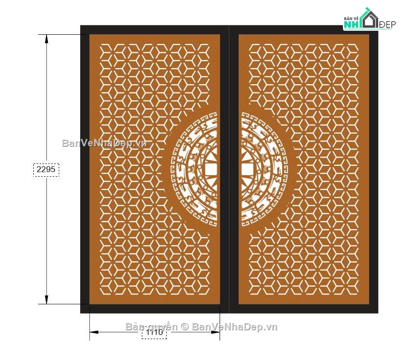 cổng trống đồng cnc,File cổng 2 cánh cnc,cổng cnc