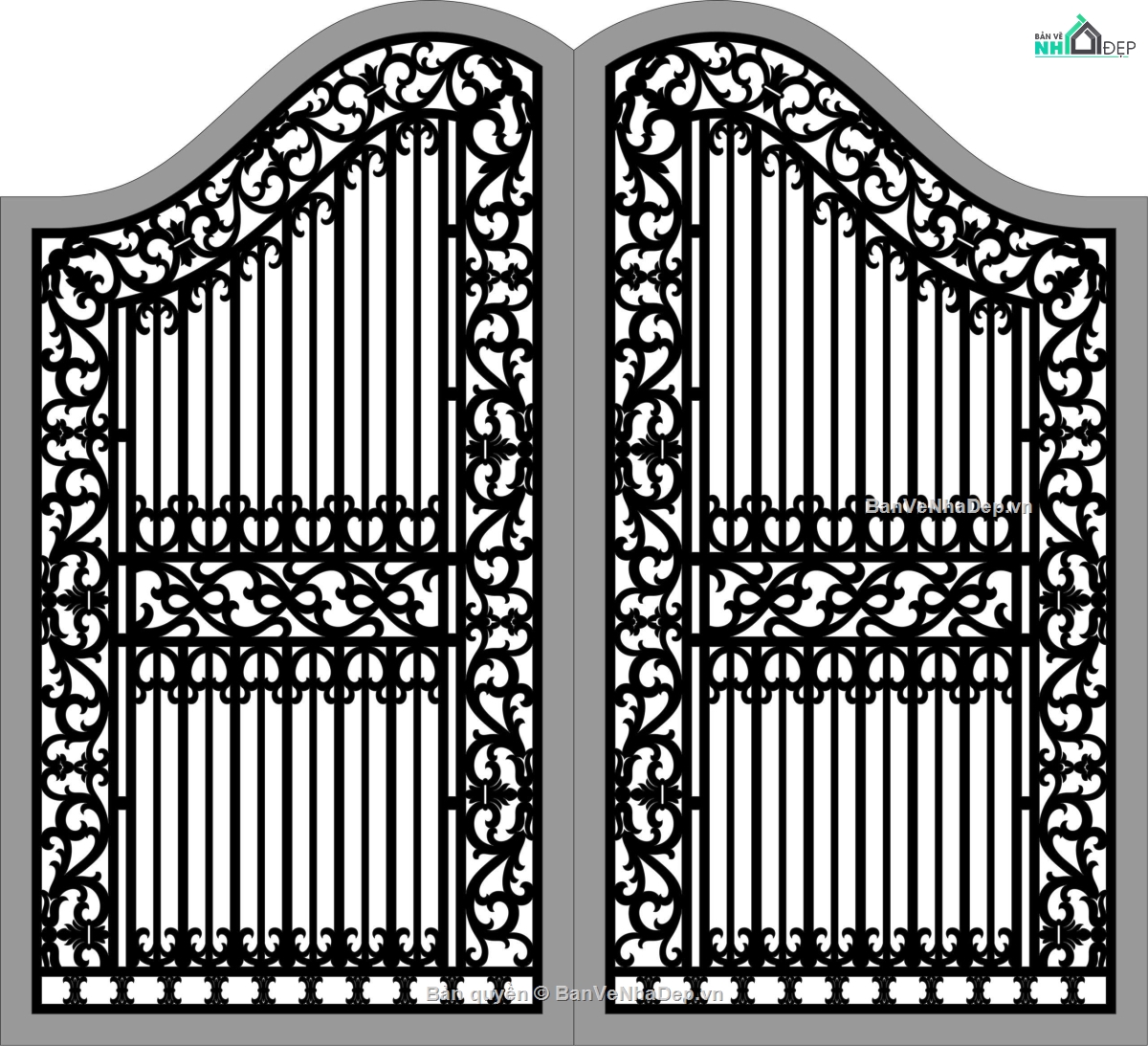 cổng 2 cánh cnc,File cổng 2 cánh,mẫu cổng sắt