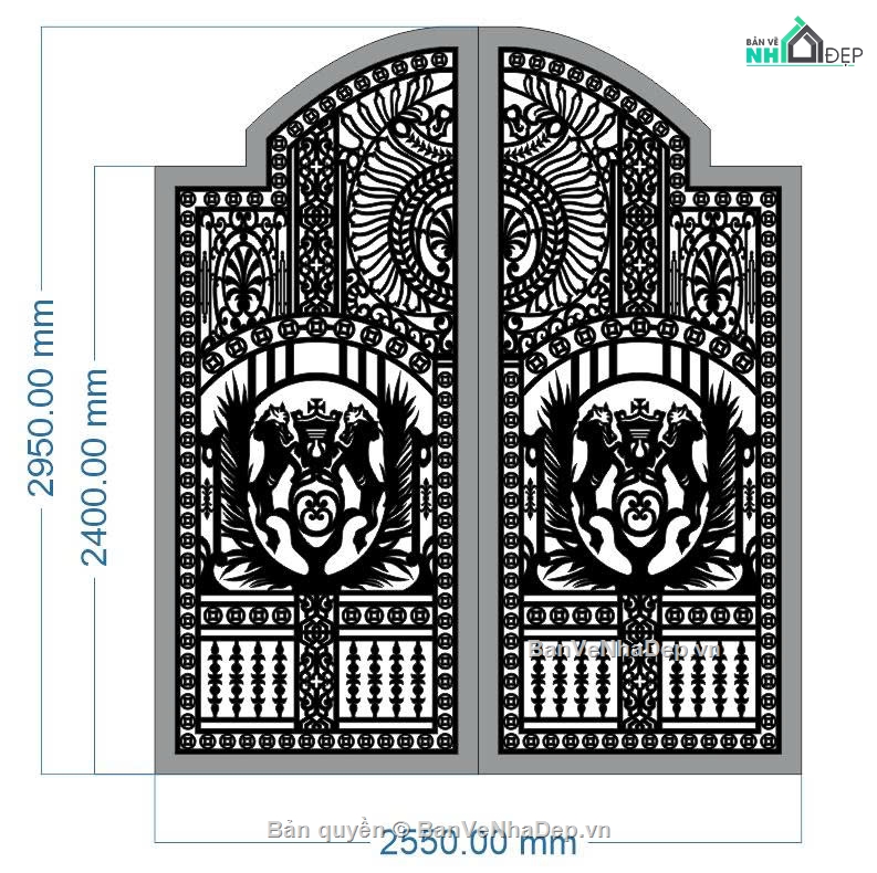File cổng 2 cánh cnc,cn cổng 2 cánh,phù điêu cổng cnc