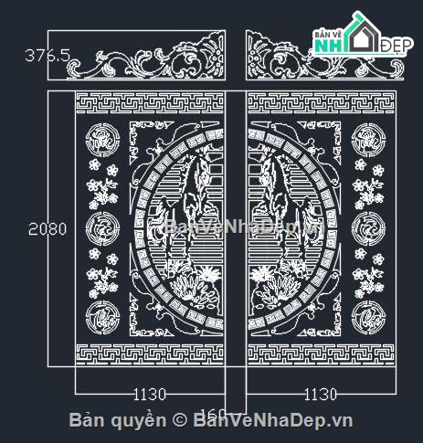 File cổng 2 cánh cnc,cn cổng 2 cánh,cổng phúc lộc thọ