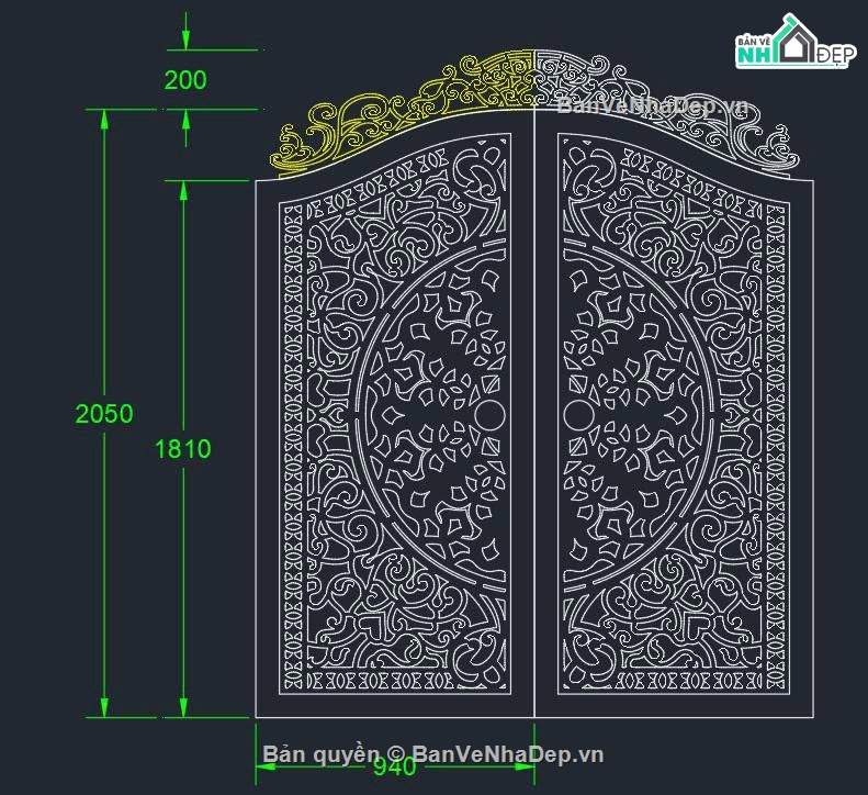 cổng trống đồng cnc,File cổng 2 cánh cnc,cổng trống đồng