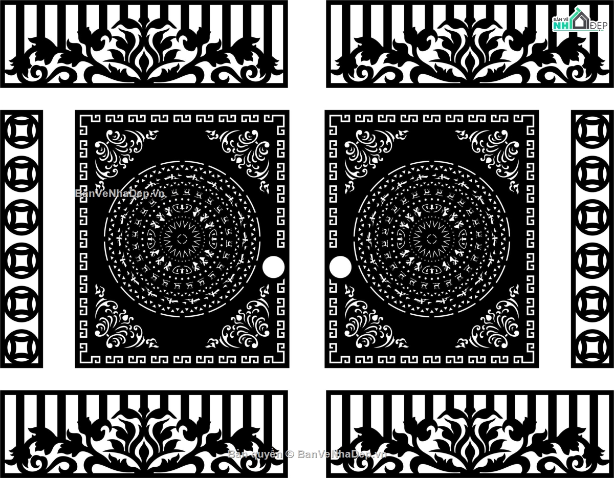 cổng trống đồng cnc,File cổng 2 cánh cnc,cổng trống đồng