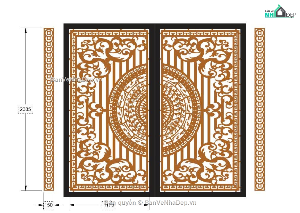 File cổng 2 cánh cnc,cổng dxf,cổng cnc