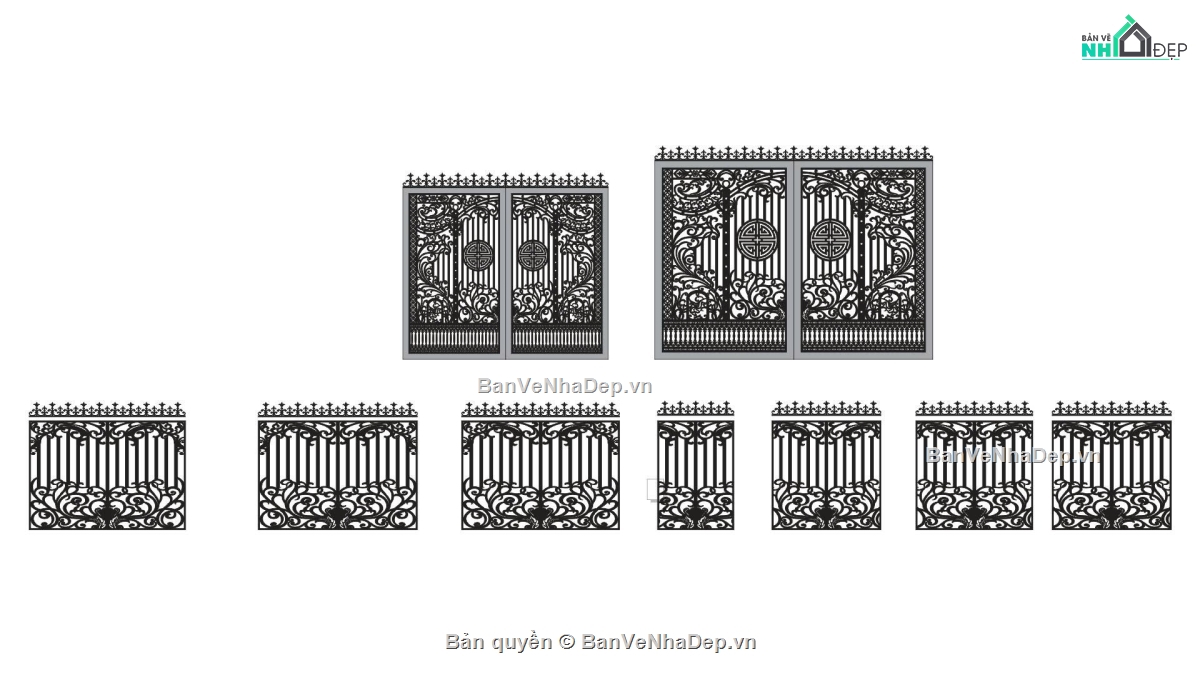 File cổng 2 cánh cnc,cổng và hàng rào,bản vẽ cổng cnc