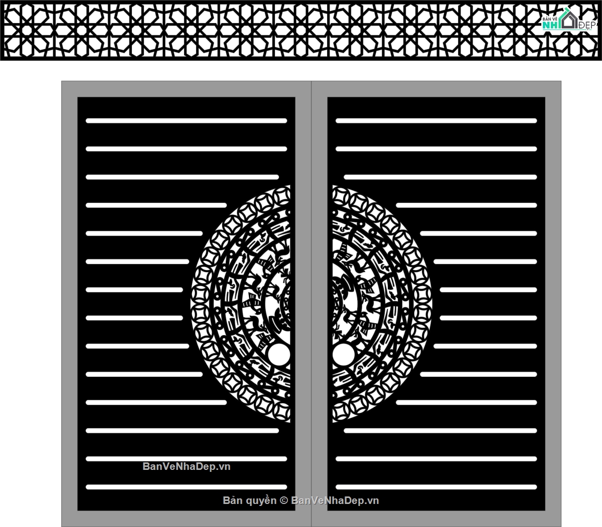 cổng 2 cánh và ô thoáng,file cnc cổng 2 cánh,mẫu cnc cổng 2 cánh,ô thoáng cnc