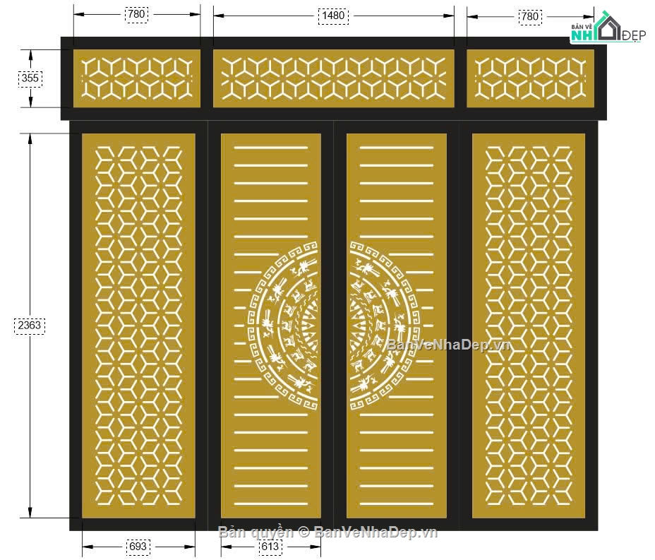 cổng 4 cánh cnc,File cổng 4 cánh,File cnc cổng 4 cánh,cổng 4  cánh cnc