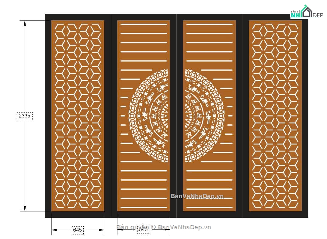 cổng 4 cánh cnc,cổng trống đồng cnc,File cổng 4 cánh