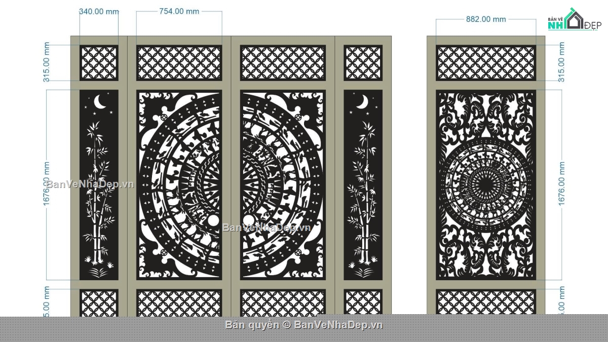 File cổng 4 cánh,cổng 4 cánh cnc,cnc 4 cánh,File cnc cổng 4 cánh,cổng phụ