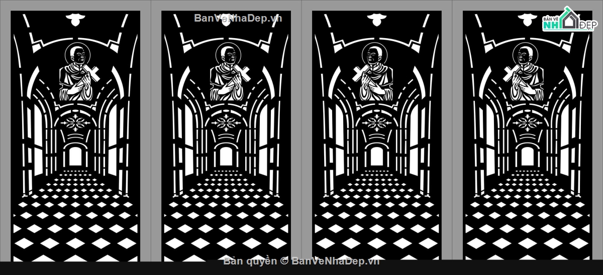 cổng 4 cánh cnc,File cổng 4 cánh,cổng công giáo cnc