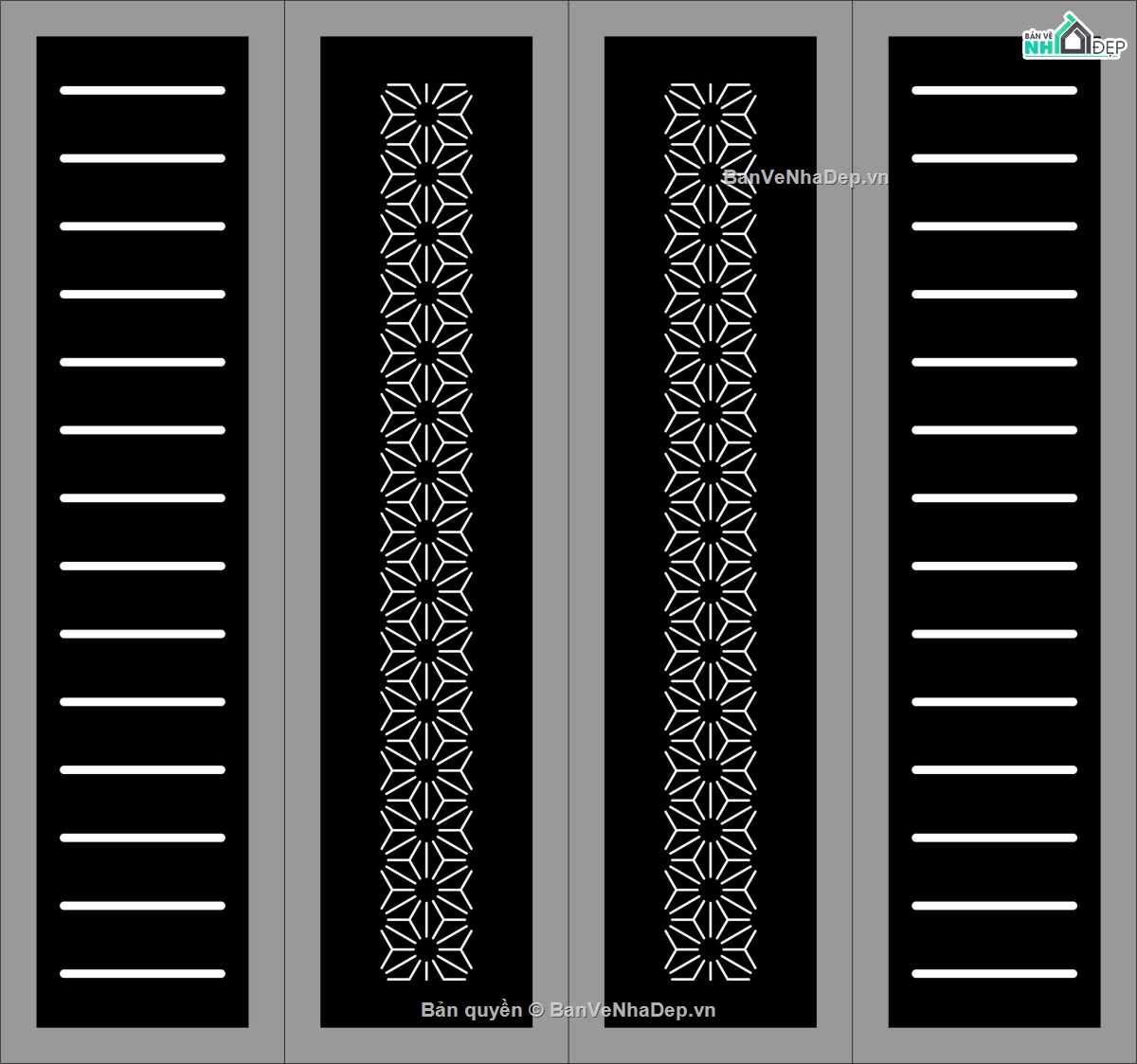 File hoa văn,hoa văn cnc,cổng hoa văn 4 cánh