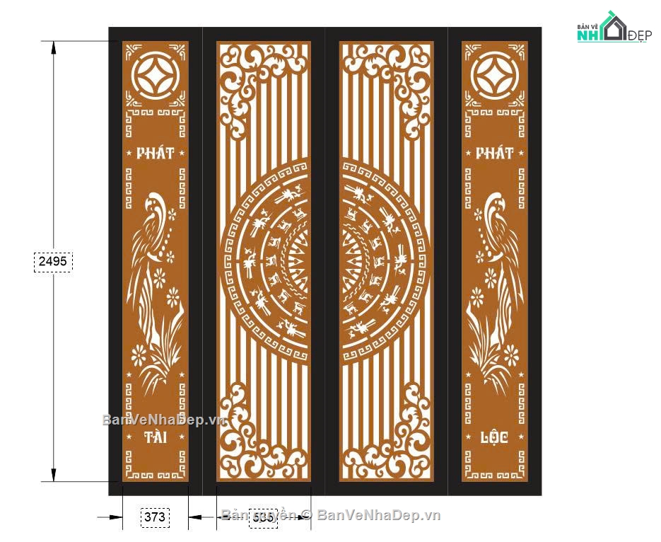 cổng 4 cánh cnc,hoa văn cổng dxf,cổng cnc