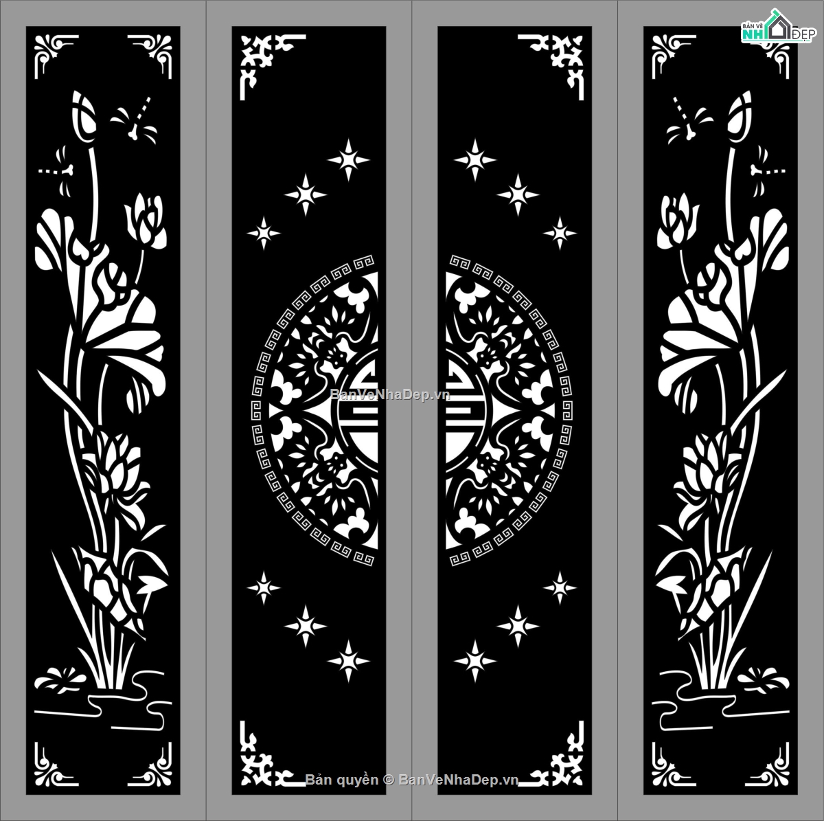 cổng 4 cánh cnc,cổng trống đồng cnc,File cổng 4 cánh