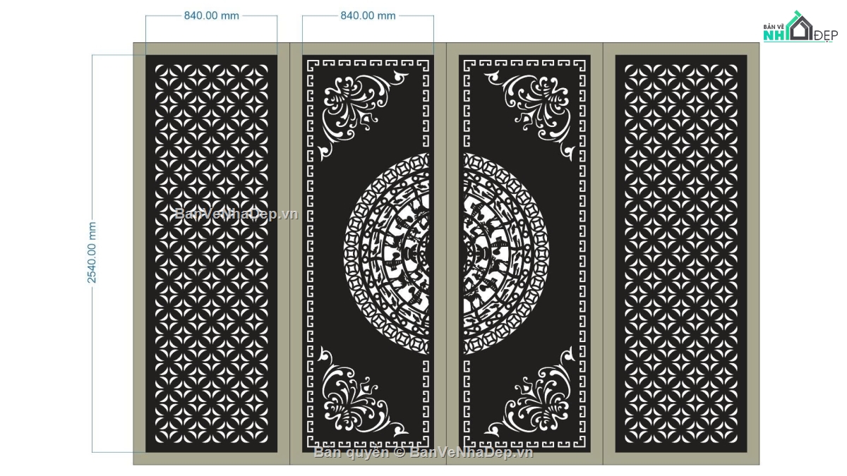 File cổng 4 cánh,cnc 4 cánh,cổng 4  cánh cnc