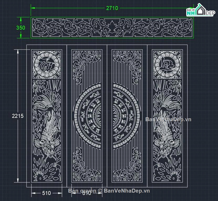 cổng cnc đẹp,cổng dxf trống đồng,cổng tài lộc