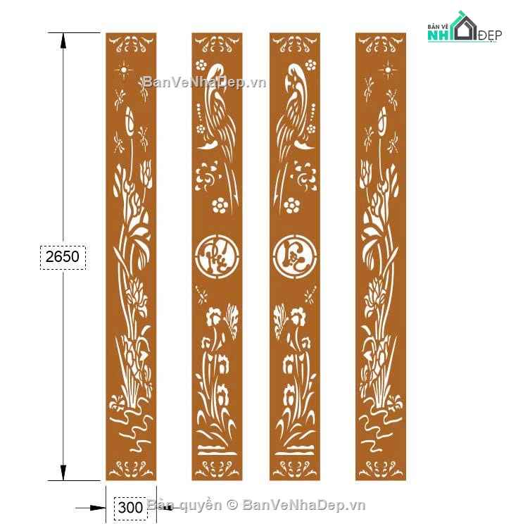 cổng 4 cánh cnc,File cổng 4 cánh,cổng dxf
