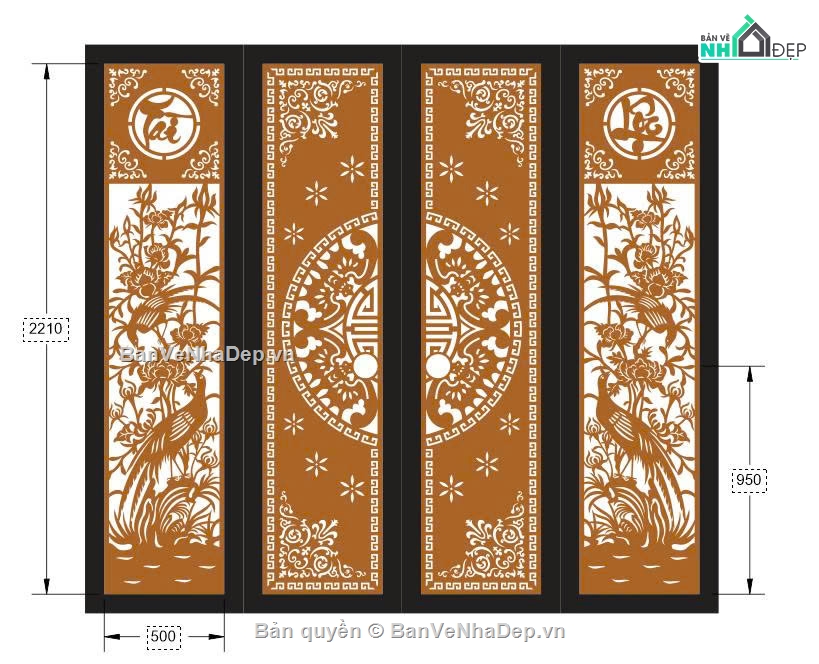 cổng cnc đẹp,cổng đẹp 4 cánh,cổng đẹp 4 cánh tài lộc