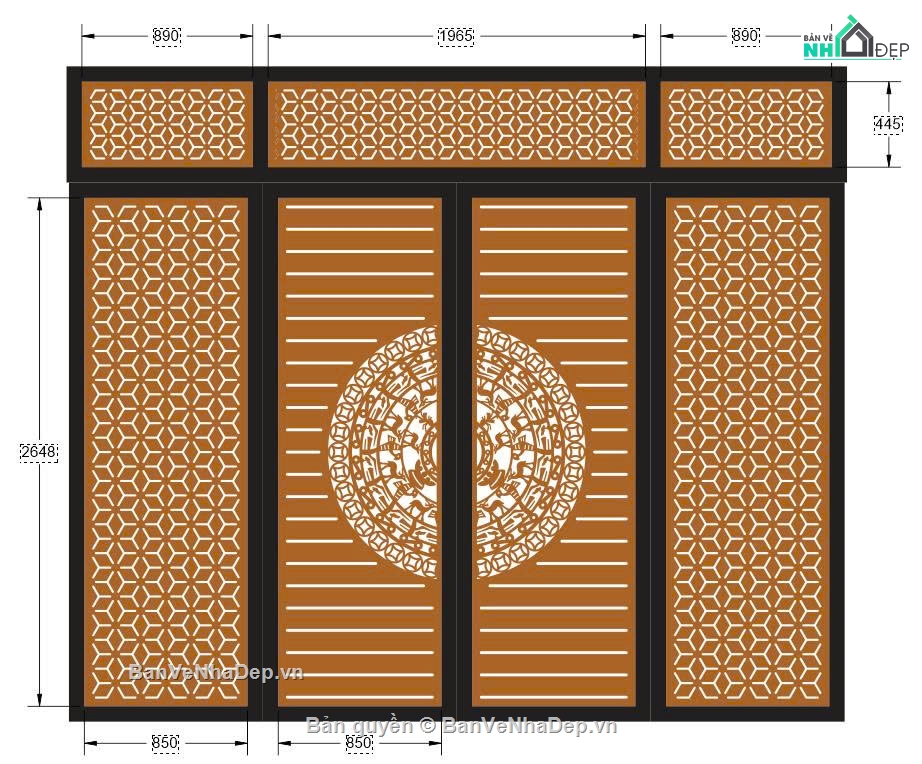 cổng 4 cánh cnc,cổng trống đồng cnc,File cổng 4 cánh