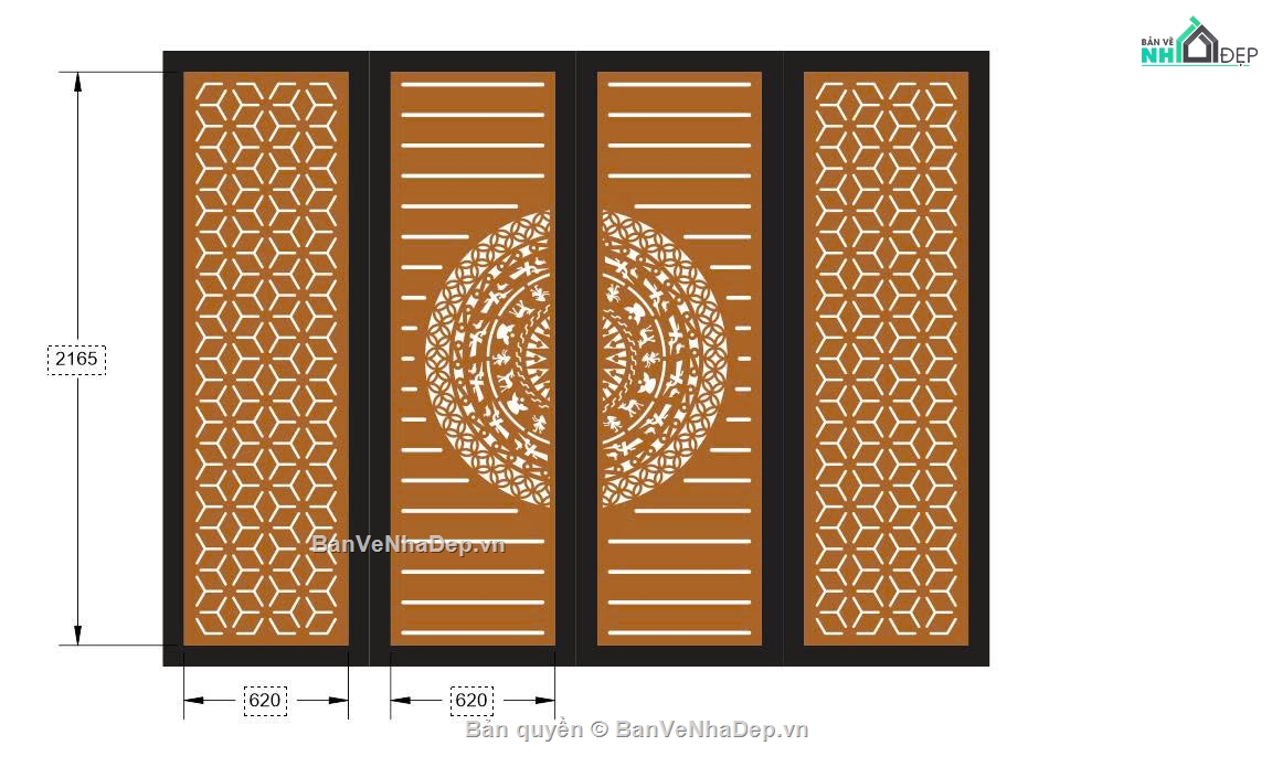 cổng 4 cánh,cổng cnc,cổng dxf