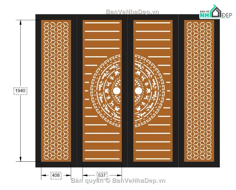 cổng 4 cánh cnc,cổng trống đồng cnc,File cổng 4 cánh