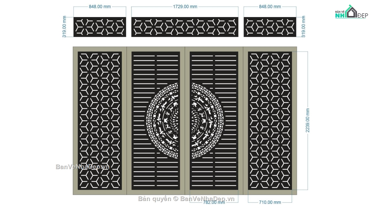 cổng 4 cánh cnc,cổng trống đồng cnc,File cổng 4 cánh