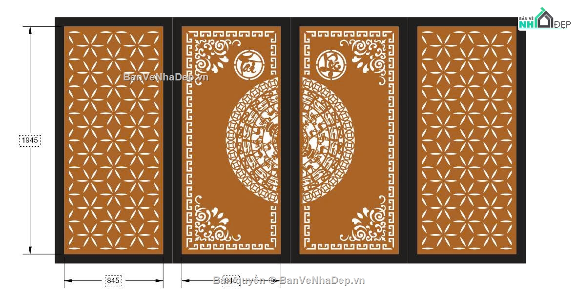 cổng 4 cánh cnc,cổng trống đồng cnc,File cổng 4 cánh