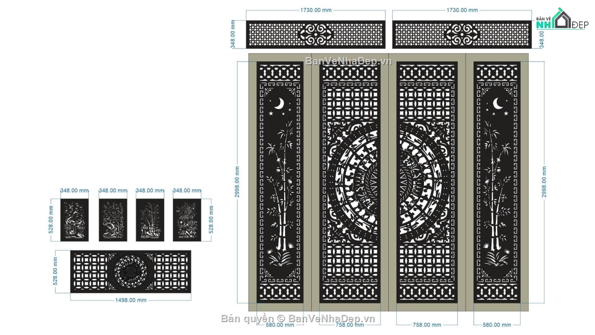 cổng 4 cánh cnc,File cổng 4 cánh,cổng và hàng rào