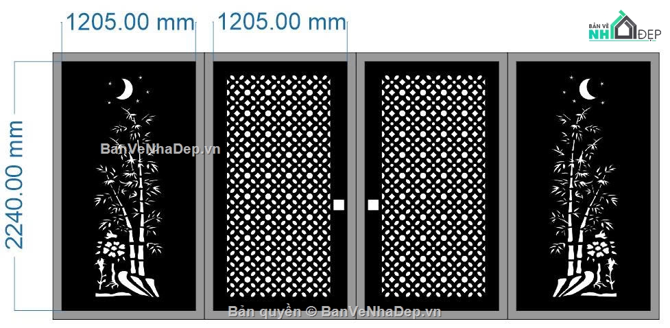 cổng 4 cánh cnc,File cổng 4 cánh,File cnc cổng 4 cánh,cổng cnc trúc