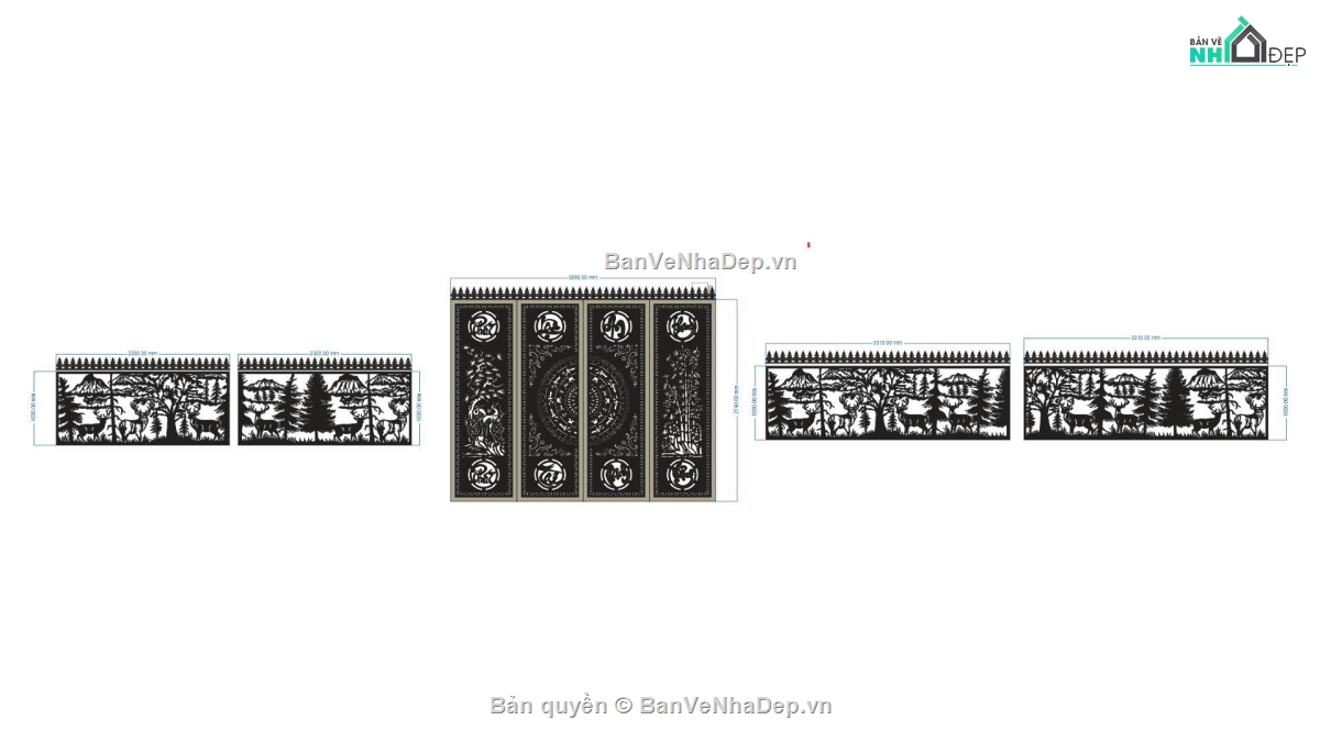 hàng rào đẹp,cổng 4 cánh cnc,file cnc cổng 4 cánh