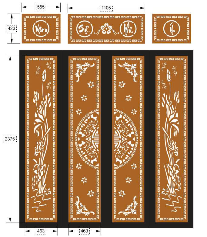 vạn sự như ý,cổng 4 cánh cnc,File cổng 4 cánh