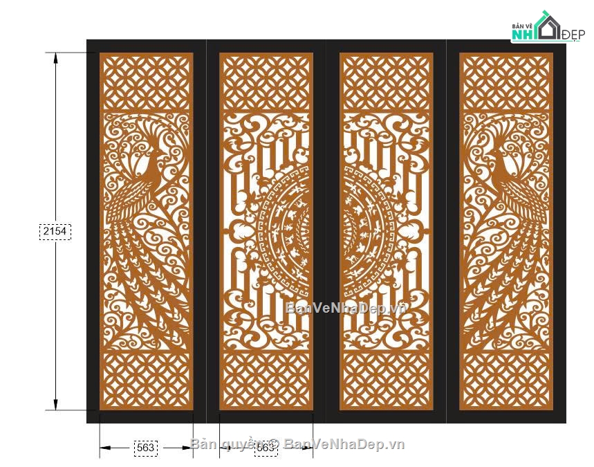 cổng chim công cnc,chim công cnc,File dxf cổng cnc