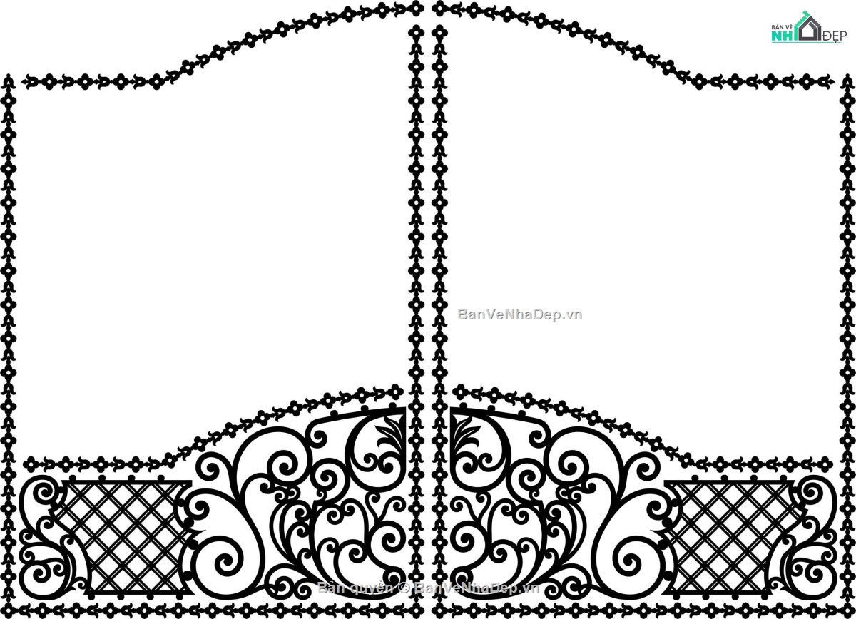 File cổng 2 cánh cnc,hoa văn cổng,hoa văn cnc