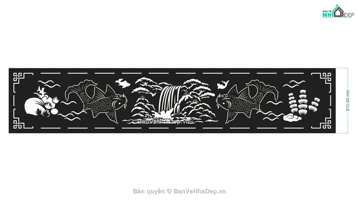 lan can cnc,File dxf lan can cnc,lan can,cnc lan can cá chép,File lan can cnc đẹp