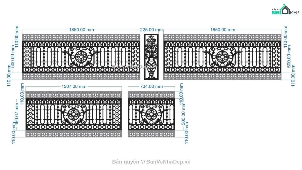 lan can cnc,File dxf lan can cnc,thiết kế lan can cnc