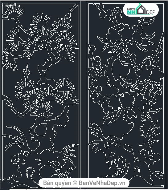 cắt Plasma CNC tứ quý,Tranh tứ quý,Bộ tranh tứ quý,tranh cnc plasma