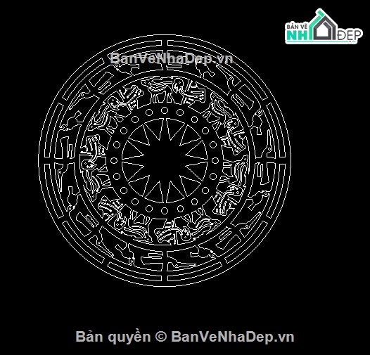 mẫu trống đồng cnc,file cnc trống đồng,cắt cnc trống đồng