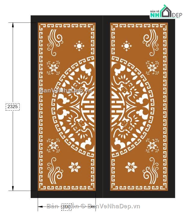 File cổng 2 cánh cnc,cn cổng 2 cánh,cad cổng trống đồng